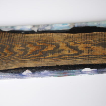 Iededzināts un atstāta koka faktūra, kopā ar jūras  dekoriem