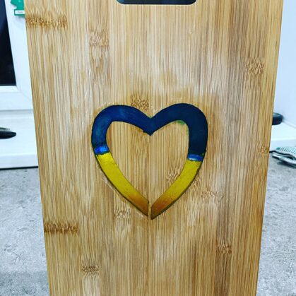 Epoxy heart. This board says so much! ;)