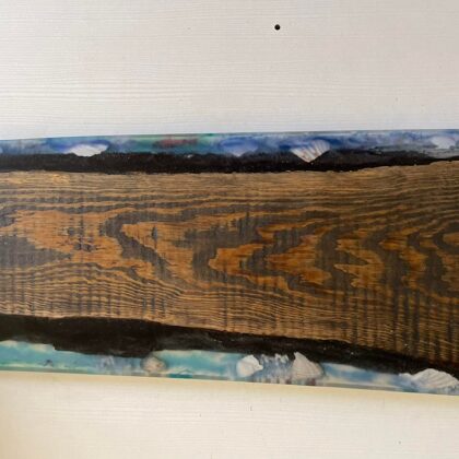 Burnt and left wood texture, along with marine decor