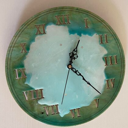 Epoxy coated clock