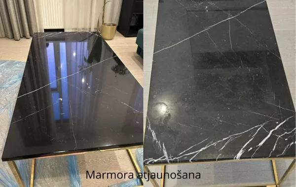 Marmora galda virsmas atjaunošana.