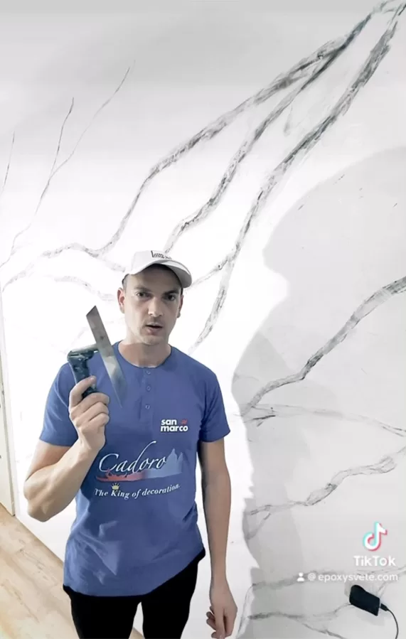Marmora imitācijas sienas izveide