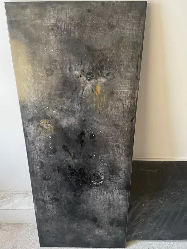 Epoxy kitchen surface, created in different stone tones