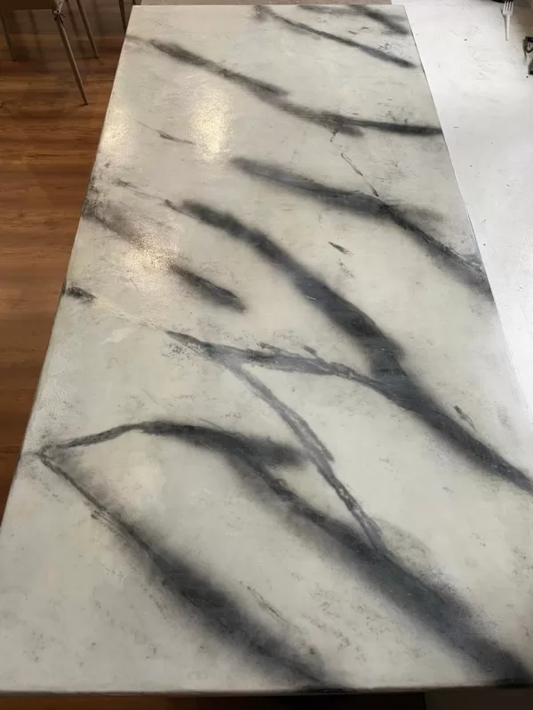 Imitation of marble surface, epoxy coating 4mm on laminated surface