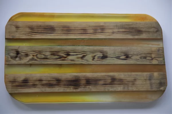 Large food tray with epoxy slots