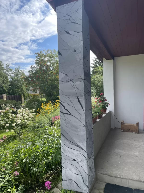 Marmora kolonnu imitācija - lietojot venēcijas apmetumu un epoksīdu